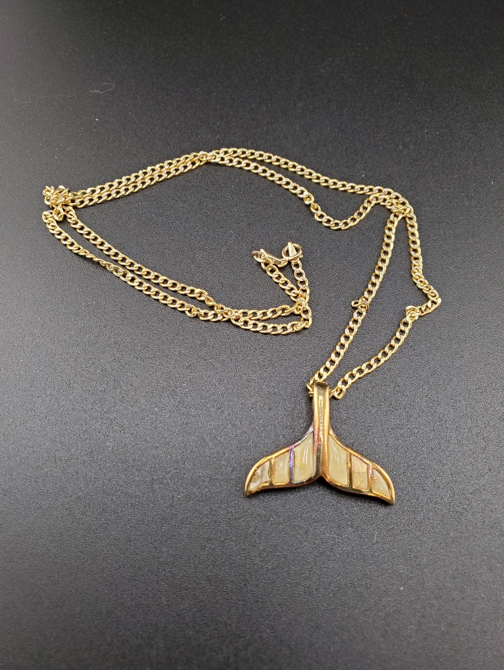 10k Gold MOP Mermaid Tail Necklace